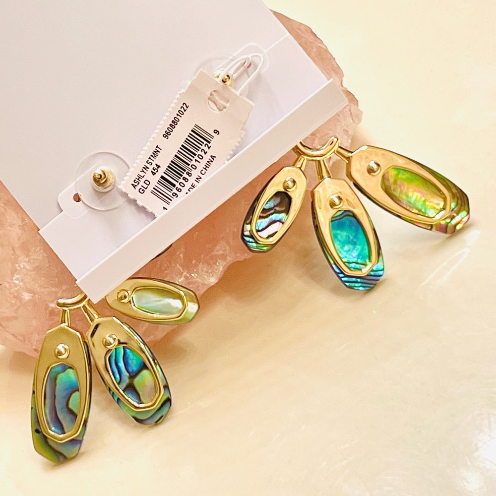 ๐บ๐HP๐๐บ NWT Kendra Scott Ashlyn Abalone Shell Statement Earrings - Picture 16 of 16